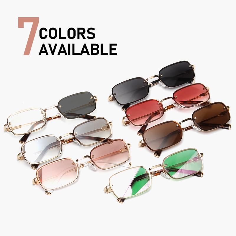 Vintage Photochromic Square Y2K Sunglasses Rectangle Retro Metal Frame Sun Glasses Fashion Women Luxury Eyewear Men UV400