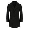 Abrigo de Lana para Hombre de Invierno, Moda de Doble Botonadura con Solapa, Abrigo de Lana de Algodón de Longitud Media