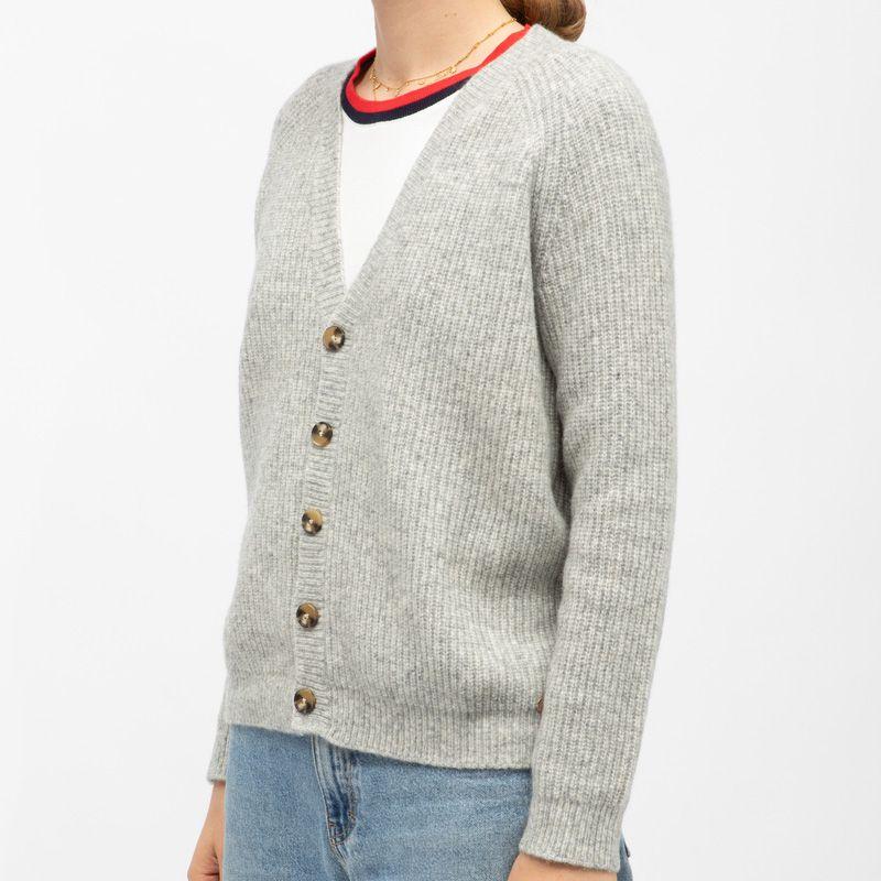 Mottled Grey Wool Vest Shell Buttons Maeve Woman LA PETITE ETOILE