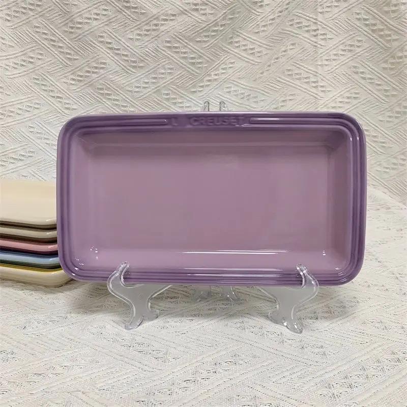 Französisches Steinzeug-Porzellan, rechteckiges Tablett, 25,4 cm, Fischteller, Pommes Frites, Knödel, Gemüsesuppe, Haushalts-Essteller