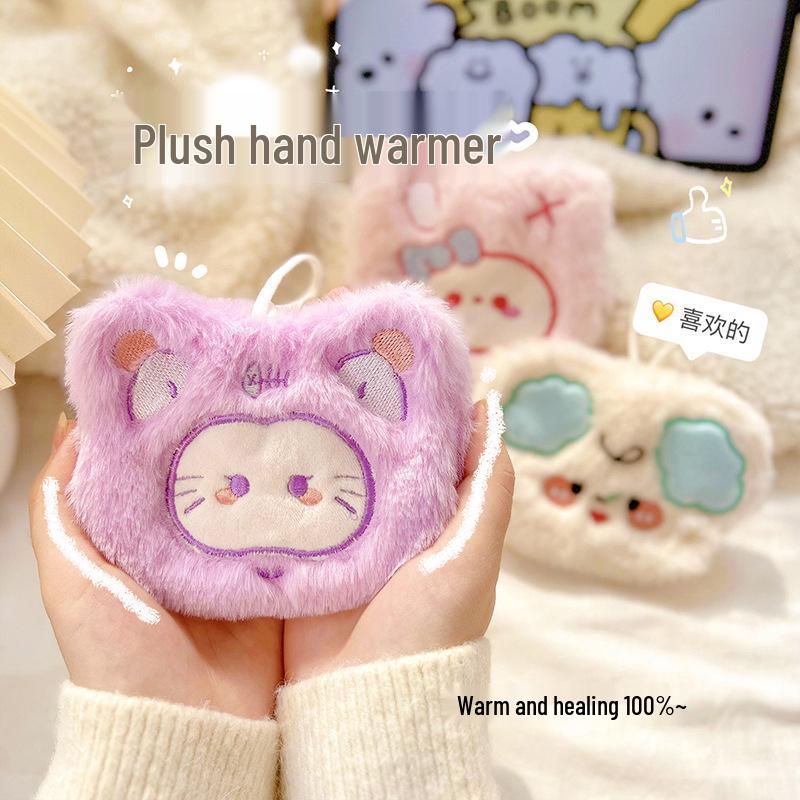 Tragbarer niedlicher Cartoon-Plüsch-Selbsterwärmender Handwärmer mit austauschbarem Kern für den Winter