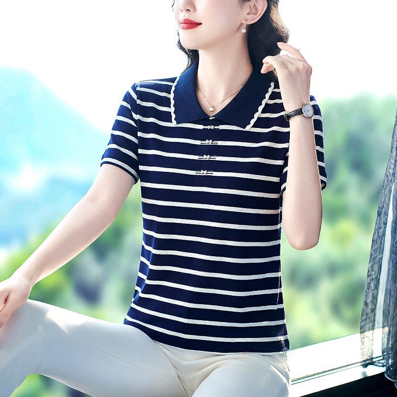 

2026 Women s Korean Style Casual Slimming Short-Sleeve T-Shirt 4XL (Recommended 70-75 kg)