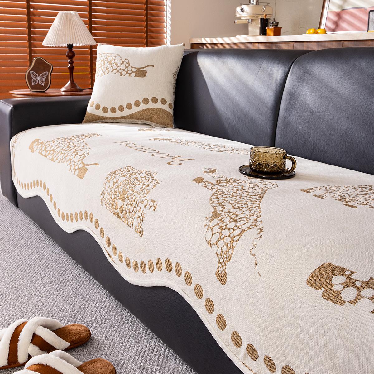 

Special-Shaped Sofa Cushion Is Universal In All Seasons New Non-Slip Seat Cushion, One-Piece Leather Straight Row Sofa Cover Cover Cloth 70*70cm