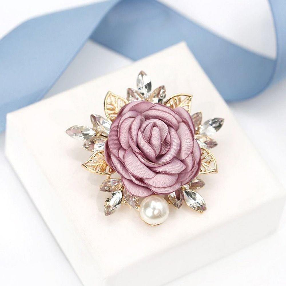 

Fashion Jewelry Korean Style Brooch Clothing Accessory Vintage Wedding Brooch Women Flower Brooch purple-A