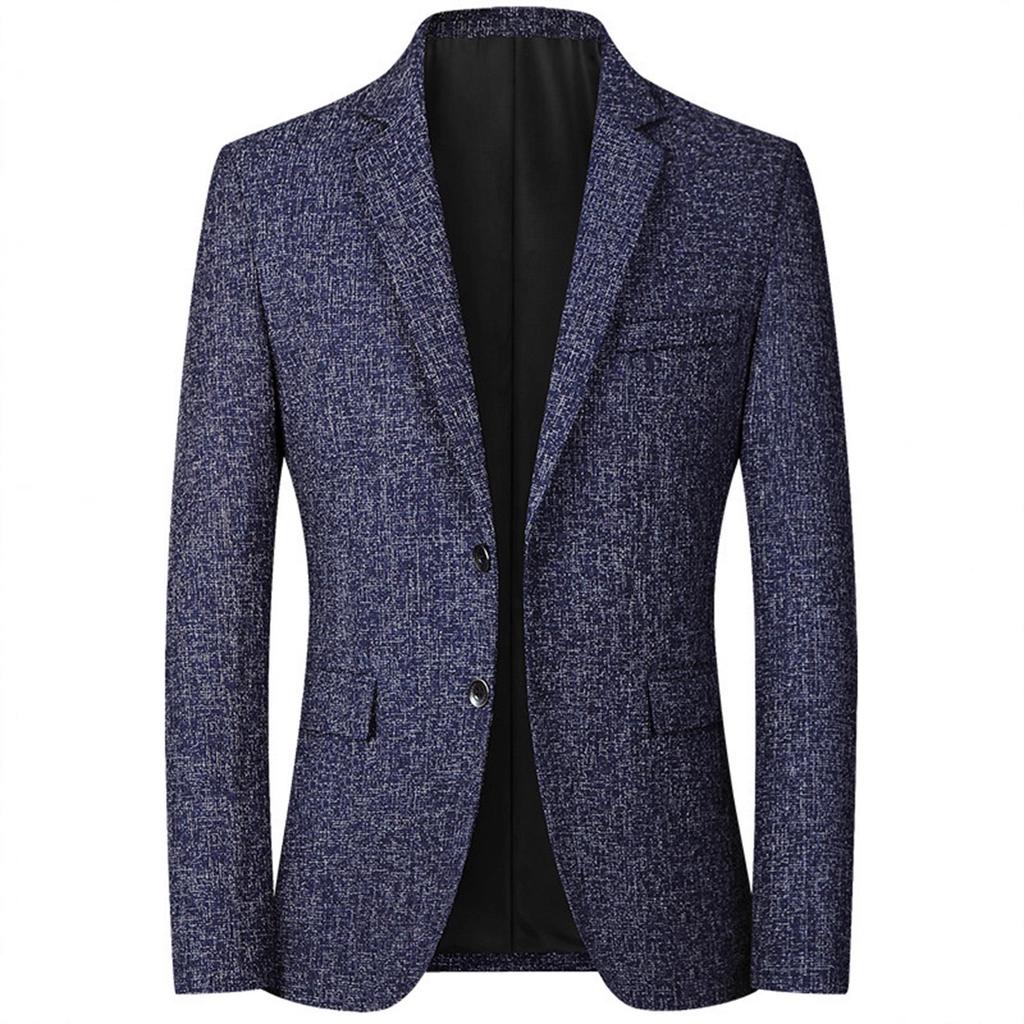 2025 Men's Thin Single-Breasted Casual Blazer - Spring/Autumn, Iron-Free