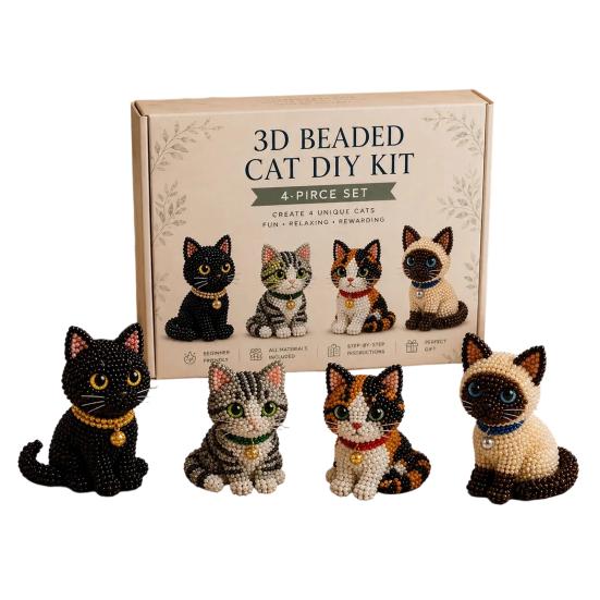 Tiny 3D Beaded Animal DIY Kit with Instructions Easy DIY Beading Kit