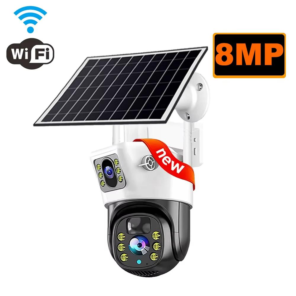 

LS VISION 4G SIM Card Solar Camera WiFi 360 IP Camera 8MP 4K CCTV Battery Cameras Outdoor Dual Lens Smart Home Security Surveillance Solar WiFi Camera