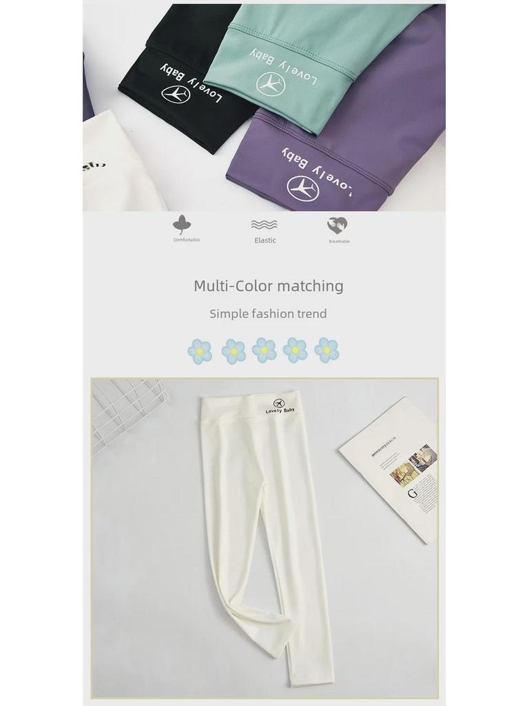 Nowe Dziewczęce Legginsy z Wzorem Skóry Rekina i Samolotami - Cienkie, Modne Spodnie w Stylu Wiosna/Lato dla Dzieci