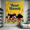 Name Custom Mafalda Wall Tapestry Aesthetic Wall Hanging Printed Fabric Blanket Decorative Tapestries for Bedroom Living Room Home Decor