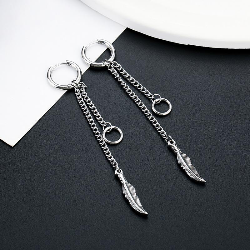 Cercei unisex europeni/americani cu farmece din oțel inoxidabil și pandantiv cerc