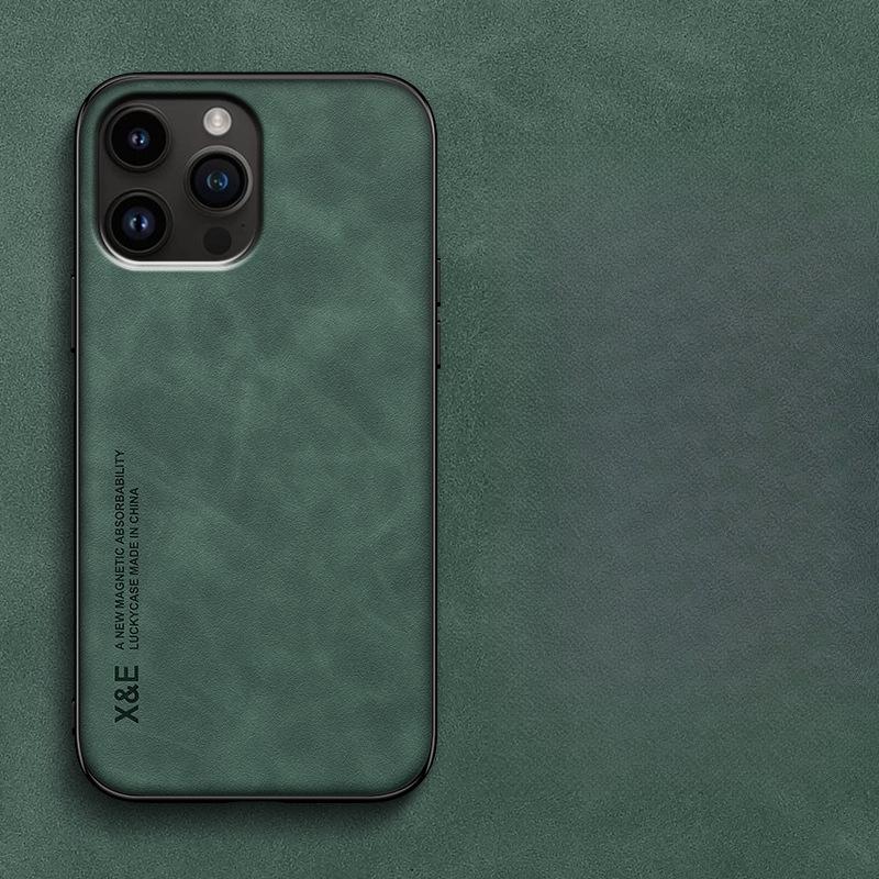 

Подходит для чехла для мобильного телефона IPhone16Promax Автомобильный магнитный впитывающий кожу 14 Apple 15 Защитный чехол Полная упаковка iPhoneSE 2022