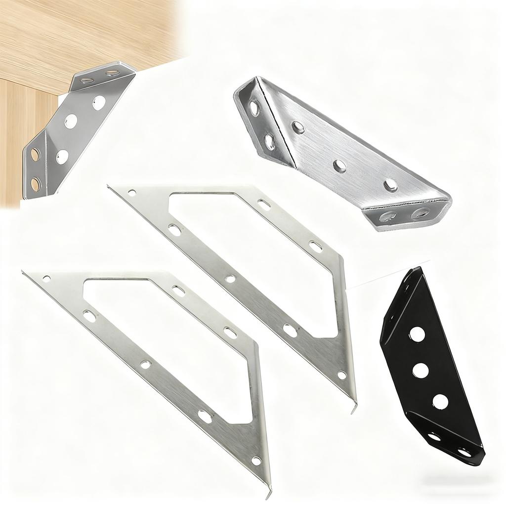 2 Peças Conectores de Canto de Aço Inoxidável de Alta Resistência Para Prateleiras de Madeira Armários Mesas