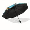 Stunning Stained Butterfly Window PanelUmbrella, Portable 3-Fold Compact Umbrella,Christmas Gift ES530