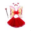 4 Piece Girls Fairy Costume Set Kids Cosplay Angel Tutu Skirt Headband Dress Up Photography Role
