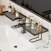 Over Faucet Sink Storage Shelf Large Punch-free Capacity Waterproof Holder for Bathroom Toiletries Kitchen Dishwashing Supplies