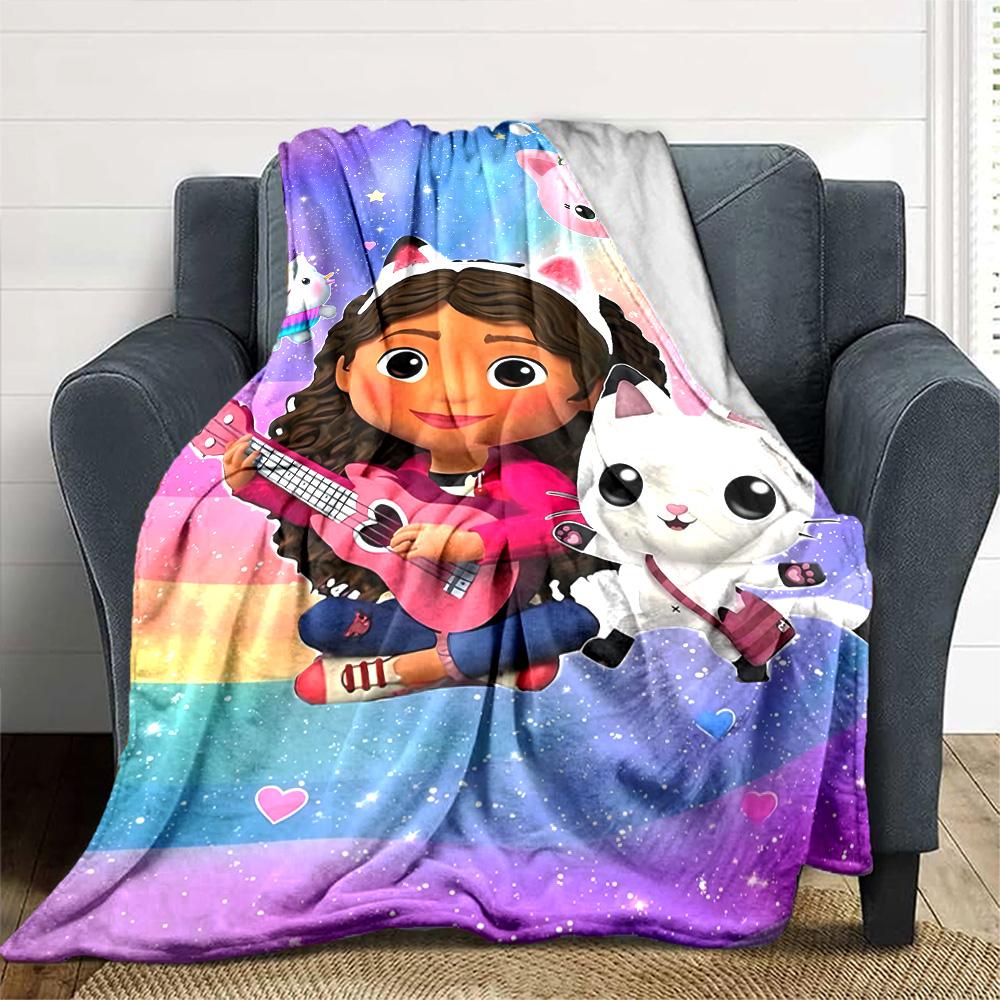 Gabby's Dollhouse Blanket Ultra-Soft Perfect for Office Chair Seaside Office Four Seasons Universal Playful Design Gift for Travel Home Birthdays