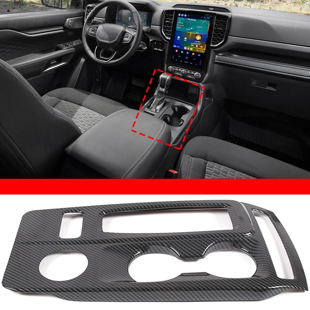 ABS Carbon Fiber Interior Gear Shift Panel Frame Cover Trim For Ford Ranger