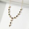 Resoul Gold Plated Crystal Pendant Tulip Necklace Flower Y Bohemian Wedding Necklace Fashion Jewelry