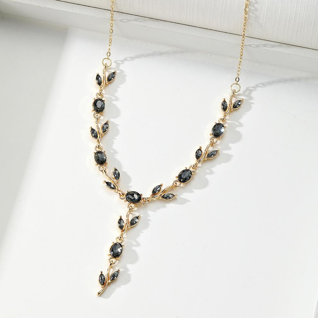 Resoul Gold Plated Crystal Pendant Tulip Necklace Flower Y Bohemian Wedding Necklace Fashion Jewelry