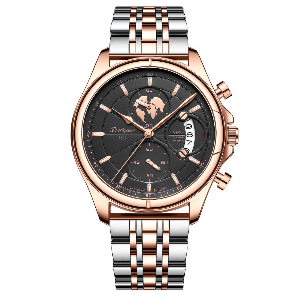 POEDAGAR Top Original Men Watch Chronograph Waterproof Date Quartz Luxury Watches Stainless Stain Business Male Wristwatch