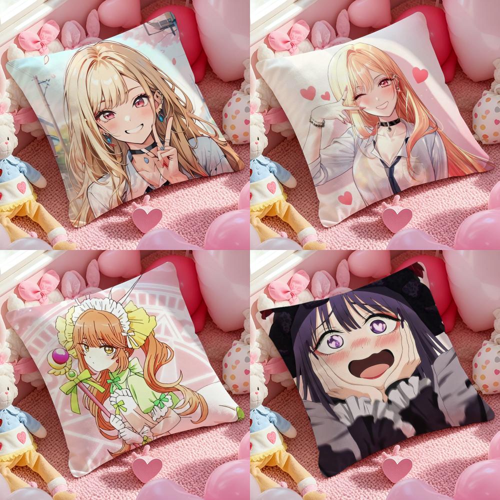 My Dress Up Darling Anime Cushion Cover Pattern Printed Pillowcase for Living Room Sofa Cushion Cover & Bedroom Decor
