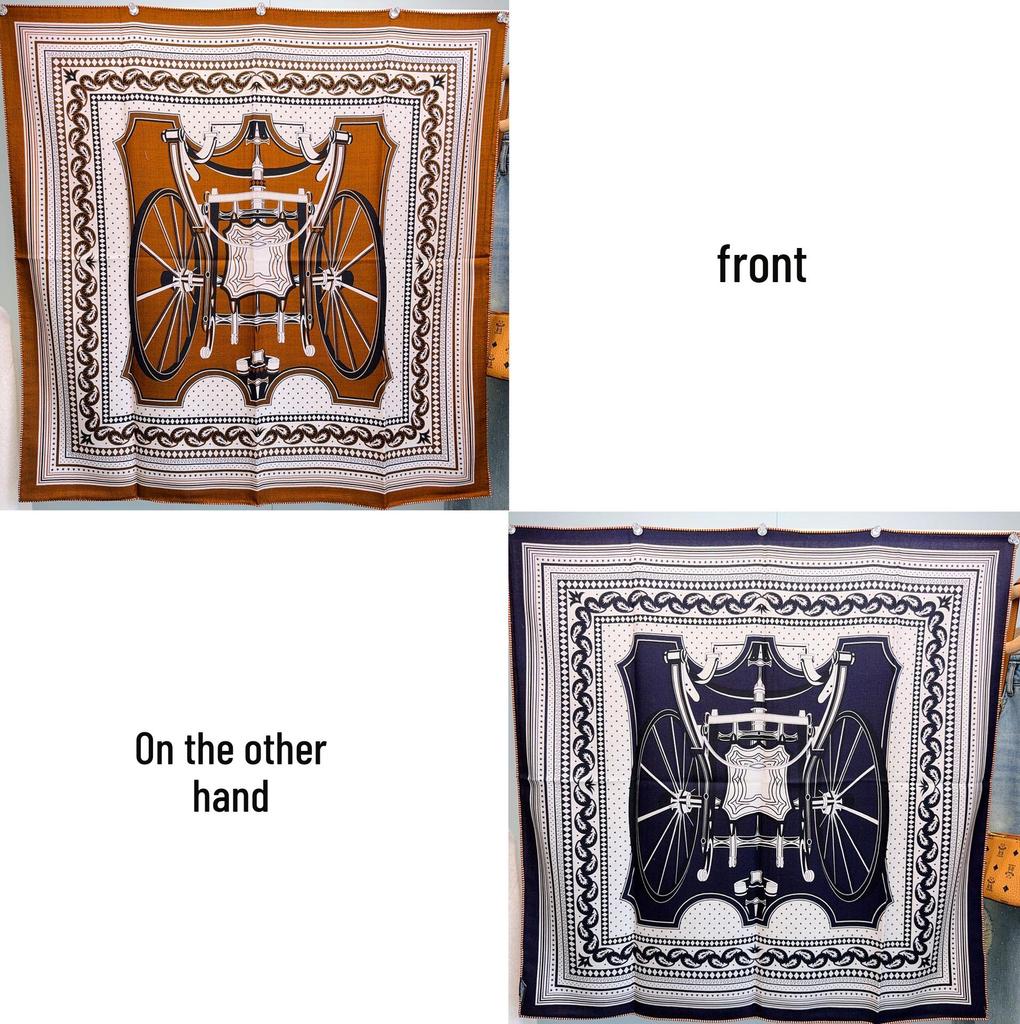 Reversible Mulberry Silk Scarf: Hand-Rolled Edge, Double-Sided Print for Autumn & Winter