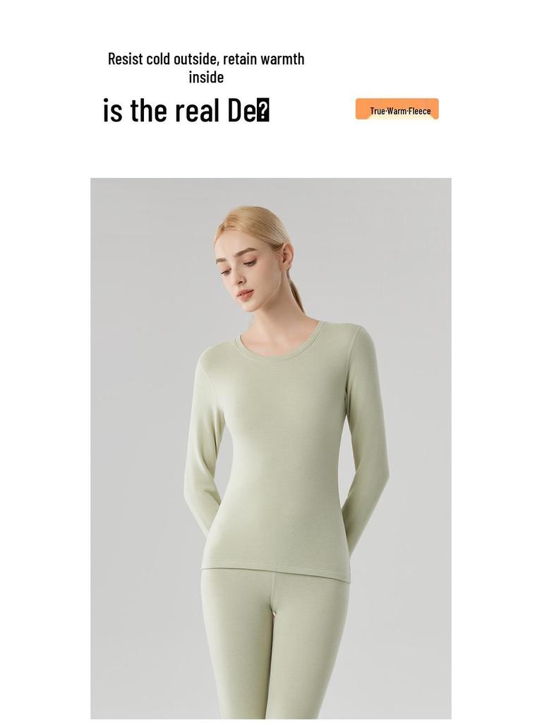 Women's Cashmere Fleece-Lined Heat-Generating Base Layer Leggings Set