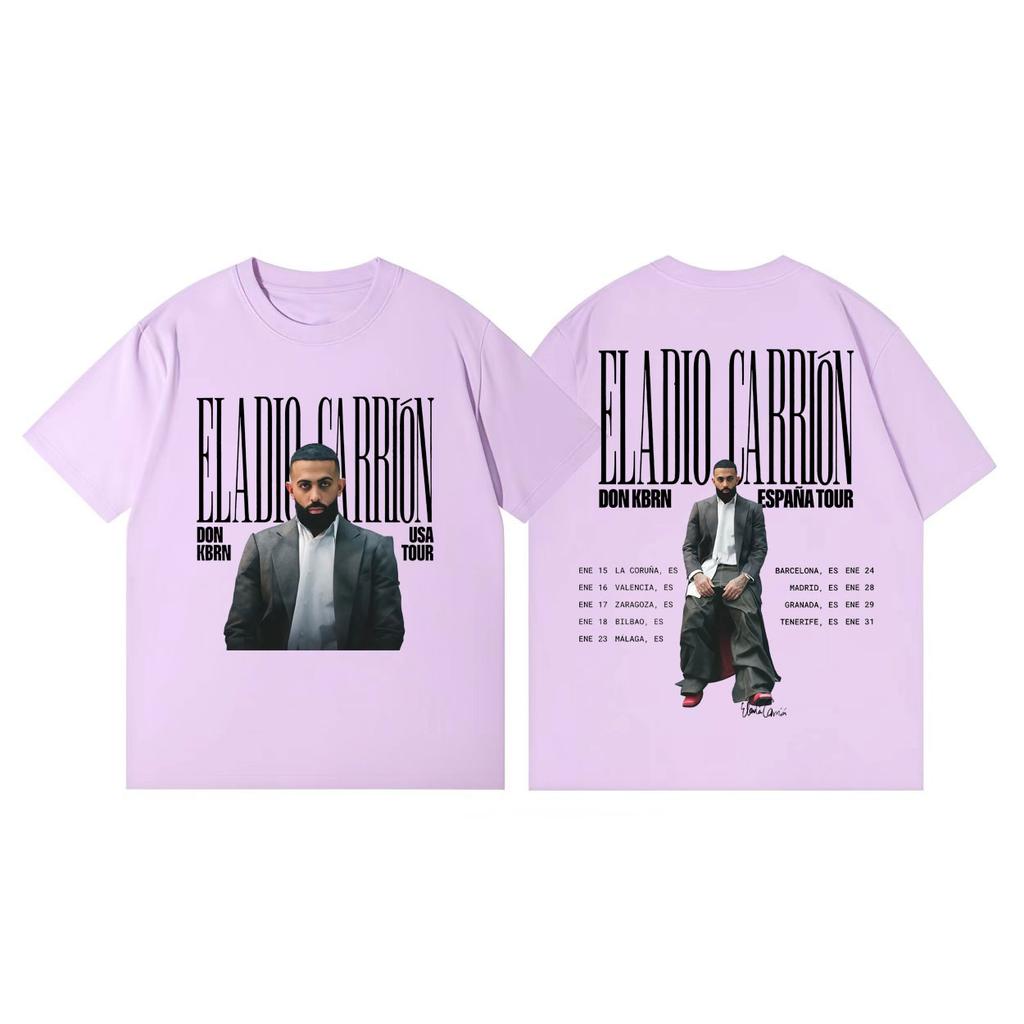 Eladio Carrion Don Kbrn Tour 2026 Grafik T-Shirts Mode Hip Hop Kurzarm-T-Shirts Unisex Damen Lässiges Lockeres Baumwoll-T-Shirt