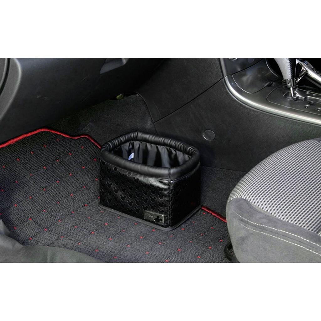 Napolex Car Trash Holds 6 500ml Plastic Stable Storage Thick Car Disney Mickey Mouse Can, Bottles, Anti-Tipping Design, Box, Carbon-Like Fabric,