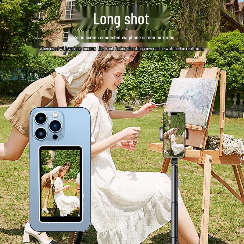 Tragbares Bluetooth-Selfie-Display mit magnetischer Halterung und Fernbedienung für Reisen