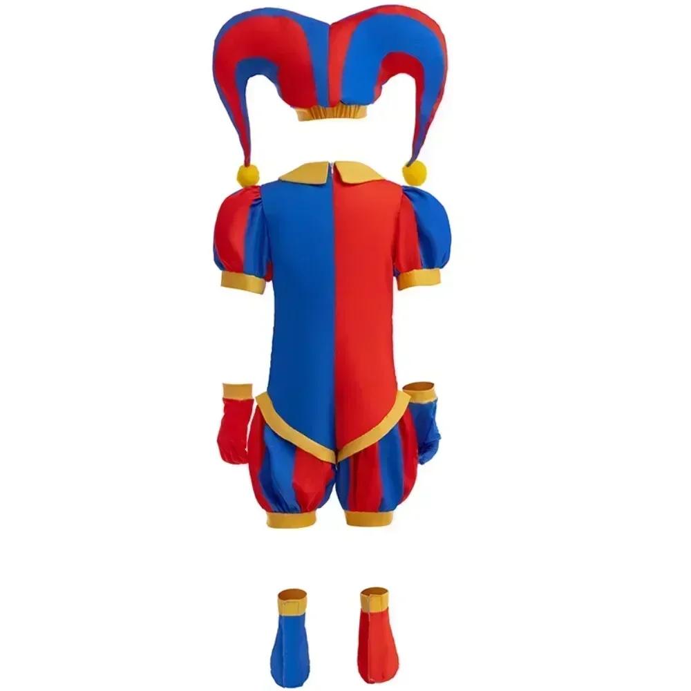 Anime Magic Circus Cosplay Costume Kids Jumpsuit Funny Clown Outfits for Halloween Carnival Party Easter Dress Up