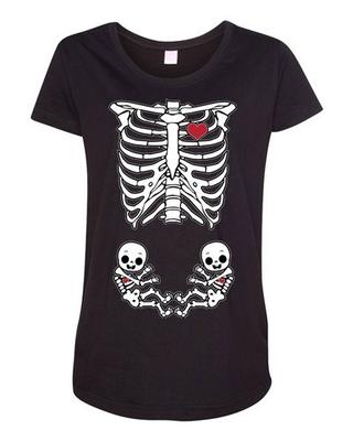Zwillinge Junge Mädchen Baby Skelett Mutter Mama Schwangerschaft DT T-Shirt Unisex T-Shirt