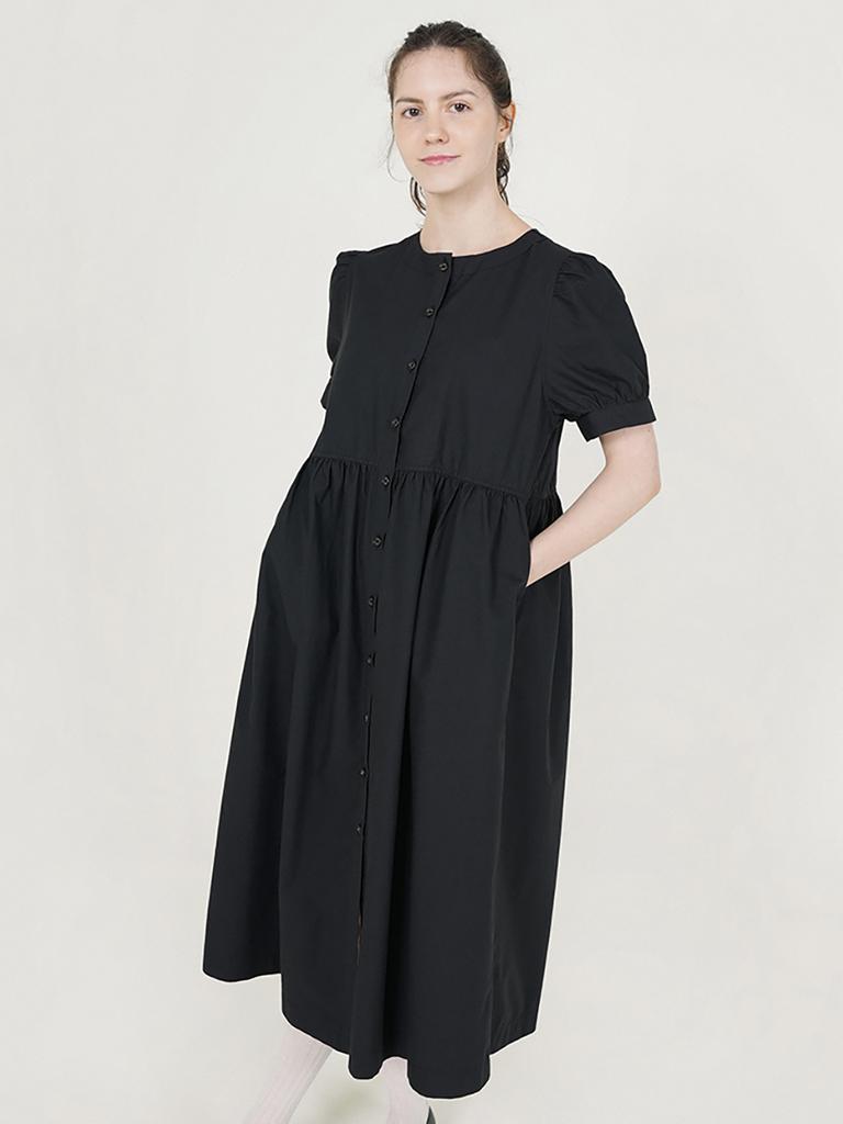 Chikita Puff Sleeveless Dress (Light Cotton) Black 252204Sbk