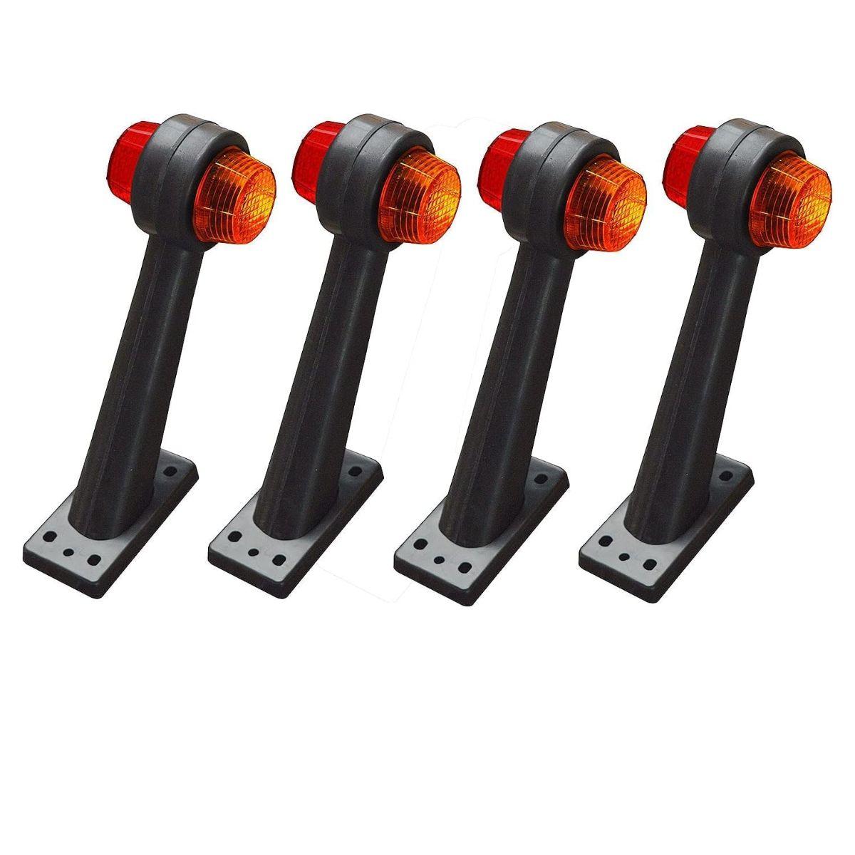 

Side Rubber Stalk Marker Light 12V – Red/Amber Outline Lamp Fit For Truck, Caravan, Kenworth, Peterbilt, Freightliner, Semi-Trailers – 4-Pack Standard