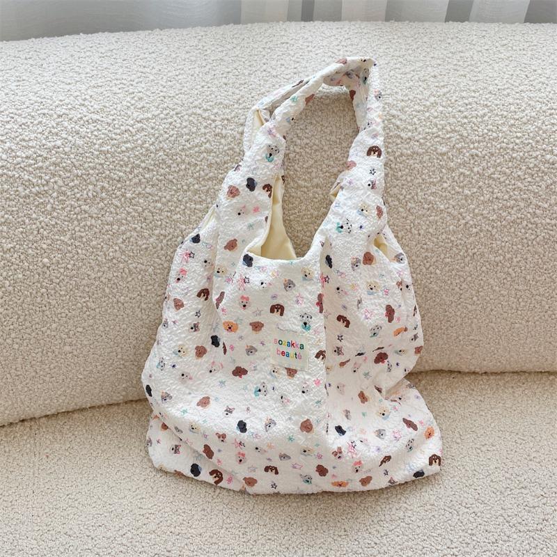 

autumn and winter sweet cartoon bear embossed shoulder bag daily versatile student underarm vest bag women