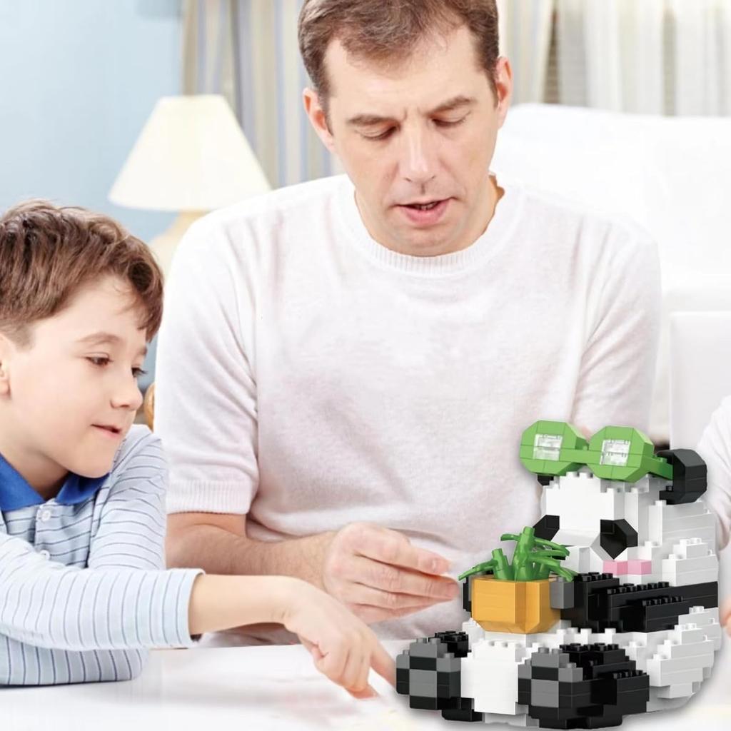 Mini Byggklossar Panda Set Micro Nano Klossar Perfekta Festfavorer för Tonåringar Söta Micro Mini Panda Byggklossar