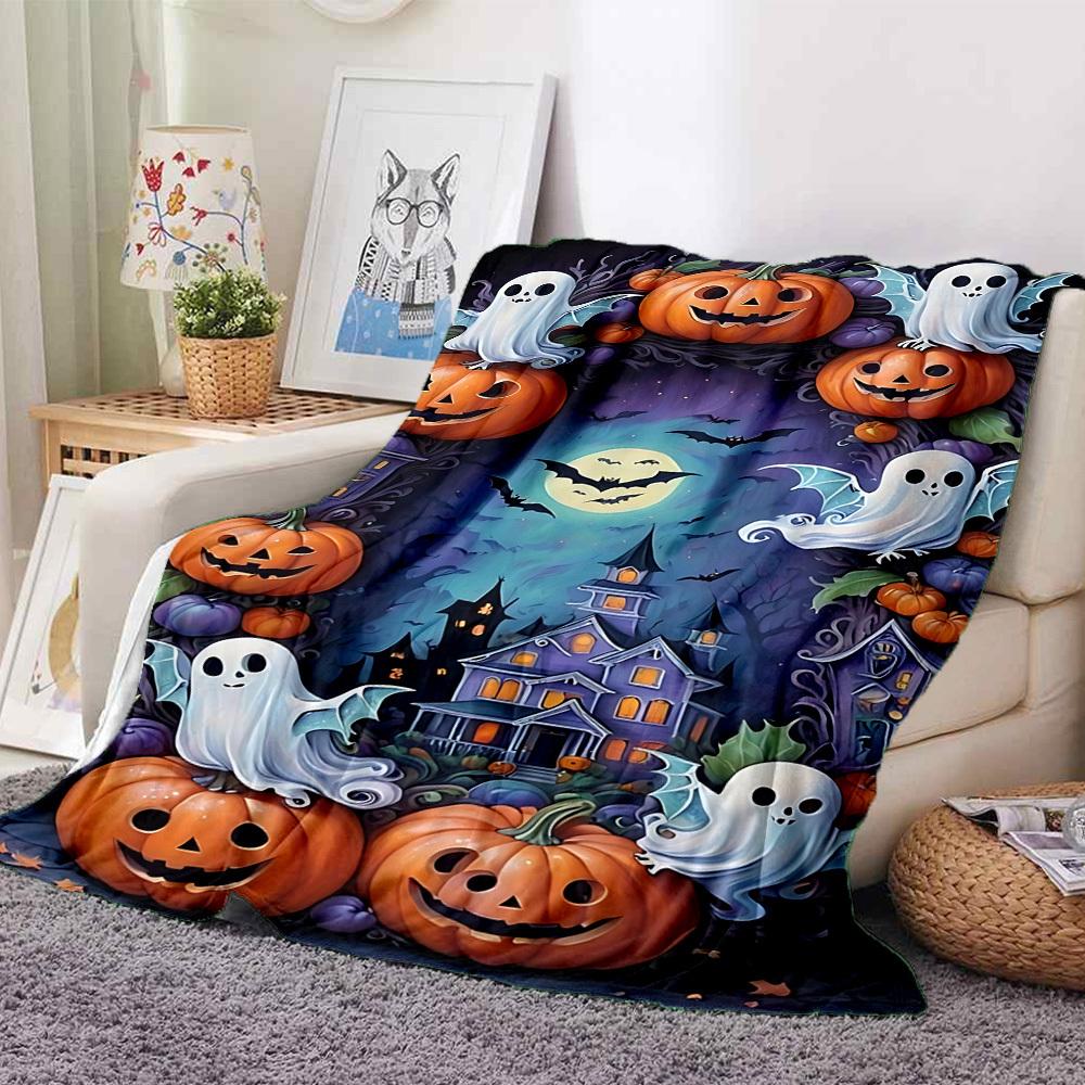 1PC Halloween Decorations Print Blanket, Soft Throw Blanket - Warm & Cozy for Couch, Bed, Office, and Travel yy250912169