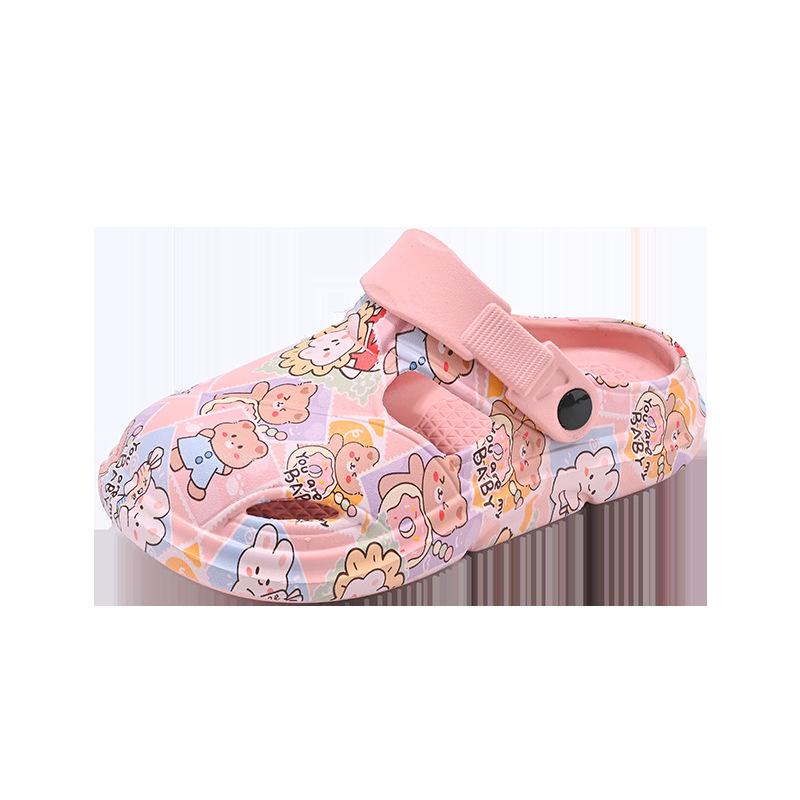 Summer New Men's and Women's Slippers Bag Head Non-slip Cute and Durable Cartoon Home Outdoor Graffiti Beach Hole Shoes