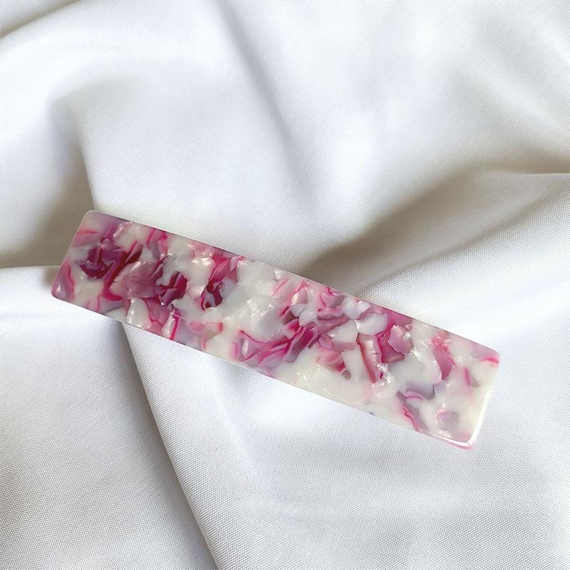 Koreanische Neue Florale Essigsäure Haarnadel Mode 10,5 cm Langer Streifen Federklemme Französische Pferdeschwanzklemme Haaraccessoires