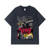 275 GSM Washed T-shirts 100% Cotton Berserk V3 Abyssal Stone Print Unisex Heavy Cotton T Shirt