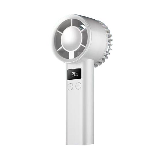 120-Speed Mini Handheld Fan LCD Display USB Rechargeable Ice Cooling Fan Summer Travel Outdoor Portable Small Personal Fan белый