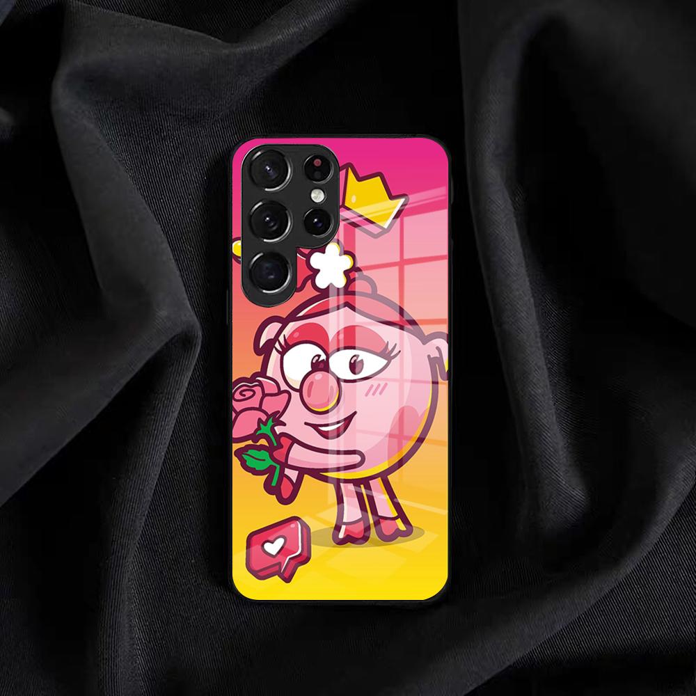 Cartoon S-Smeshariki Phone Case For Samsung S25 Edge Ultra S23 S22 S21 S20 Ultra Plus S24 Fe A54 A53 A25 Glass Cover