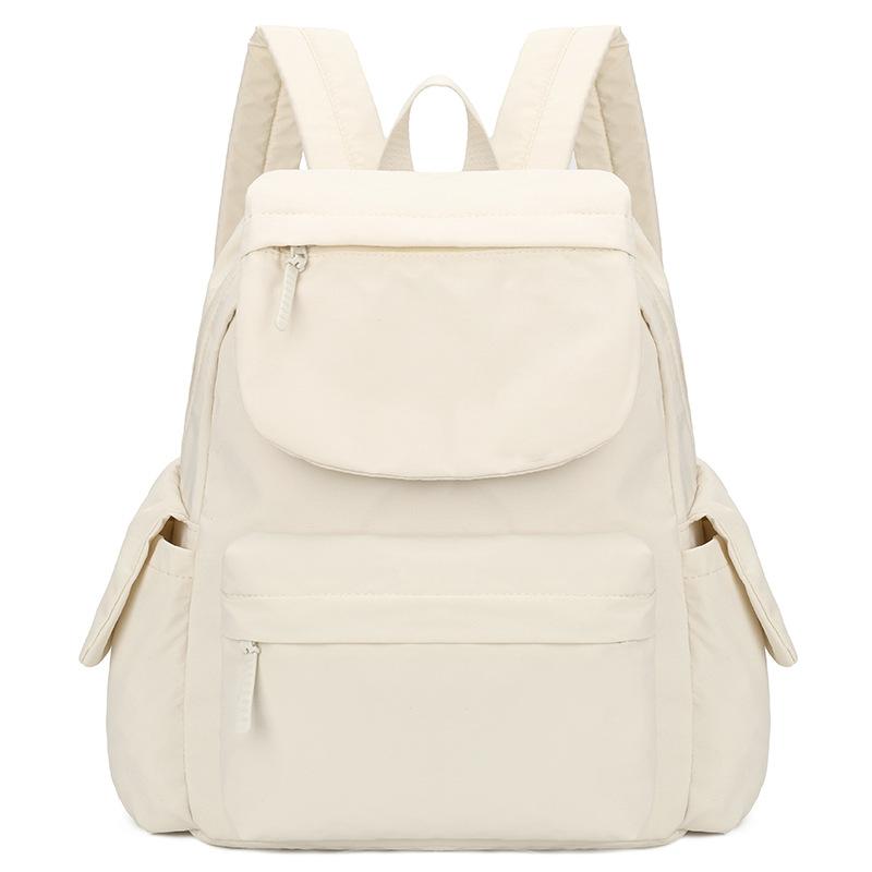 Однотонный рюкзак Легкий рюкзак большой емкости для унисекс бежевый