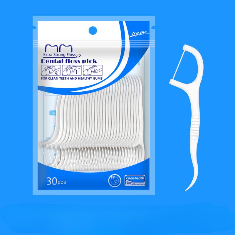 30 Dental Ultra-fine High-tensile Round Wire Disposable Dental Floss Sticks