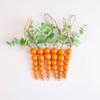 Easter Wooden Bead Carrot Hanging Ornaments Beaded Carrot Pendant with String for Spring Tiered Tray Tree Decor Farmhouse Home Party Crafts