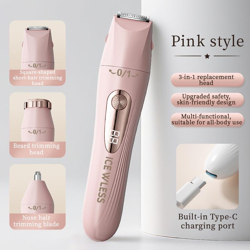 3-in-1 Hair Trimmer, Electric Digital Hair Trimmer, Women's Bikini Hair Remover, Suitable for Eyebrows, Armpits, and Body