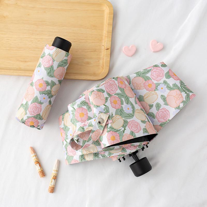 Durable Frame Steel Automatic Open Close Sun Rain Umbrella With Retro Floral Print