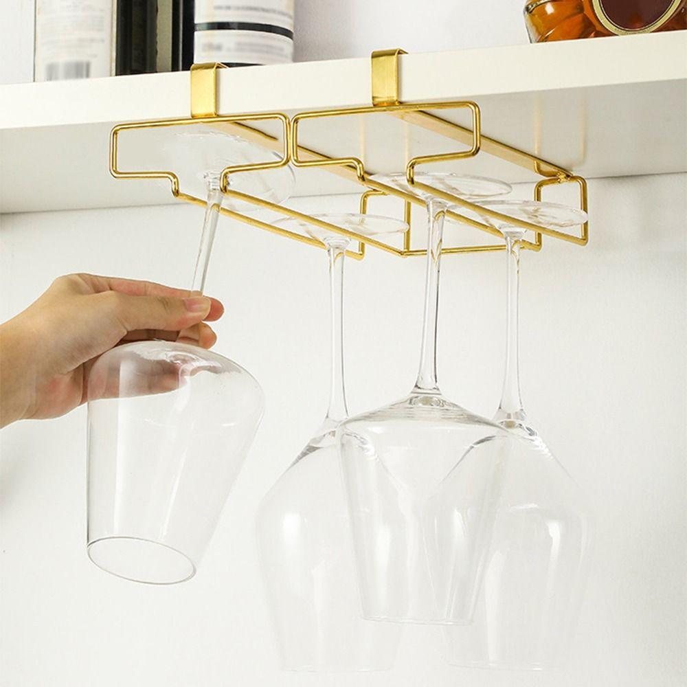 Lightweight Goblet Storage Shelf Two rows Wine Glass Holder Wine Glass Hanging Rack  Kitchen Tools