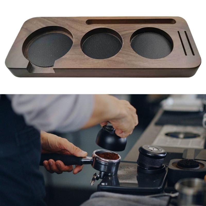 Natural Wood 51mm Coffee Tamper Organizers Feature Sturdy Base Coffee Tamper Storage Holders for Secure Placement