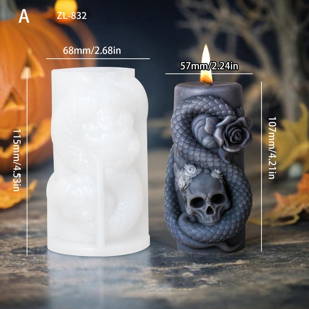 Silicone Molds Rotating Snake Scened Candle Molds Plasters Molds Casting Molds Cylindrical Snake Plasters Molds